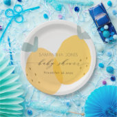 Cute Yellow Lemon Fruity Citrus Baby shower Papieren Bordje (Feest)