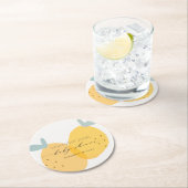 Cute Yellow Lemon Fruity Citrus Baby shower Ronde Kartonnen Onderzetter (Insitu)