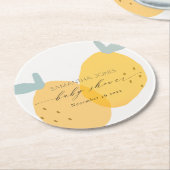 Cute Yellow Lemon Fruity Citrus Baby shower Ronde Kartonnen Onderzetter (Gebogen)