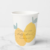 Cute Yellow Lemon Fruity Citrus Baby shower Round Papieren Bekers (Achterkant)