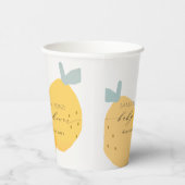 Cute Yellow Lemon Fruity Citrus Baby shower Round Papieren Bekers (Rechts)
