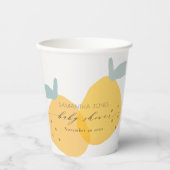Cute Yellow Lemon Fruity Citrus Baby shower Round Papieren Bekers (Voorkant)