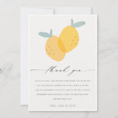 Cute Yellow Lemon Fruity Citrus Bright Baby shower Bedankkaart (Voorkant)