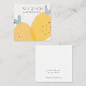 Cute Yellow Lemon Fruity Citrus Earning Display Vierkante Visitekaartje (Voorkant / Achterkant)