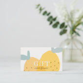 Cute Yellow Lemon Fruity Citrus Gift Certificate Visitekaartje (Staand voorkant)