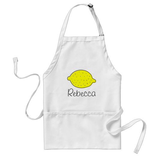 Cute yellow lemon kitchen apron for women standaard schort (Voorkant)