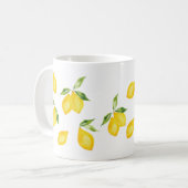 Cute yellow lemon waterverf fruit koffiemok (Voorkant links)