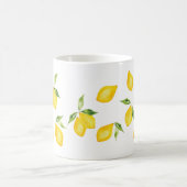 Cute yellow lemon waterverf fruit koffiemok (Center)