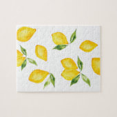 Cute yellow lemon waterverf fruit legpuzzel (Horizontaal)