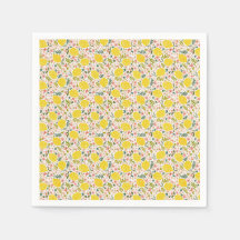 Cute Yellow Lemons met roze bloemen| Modern