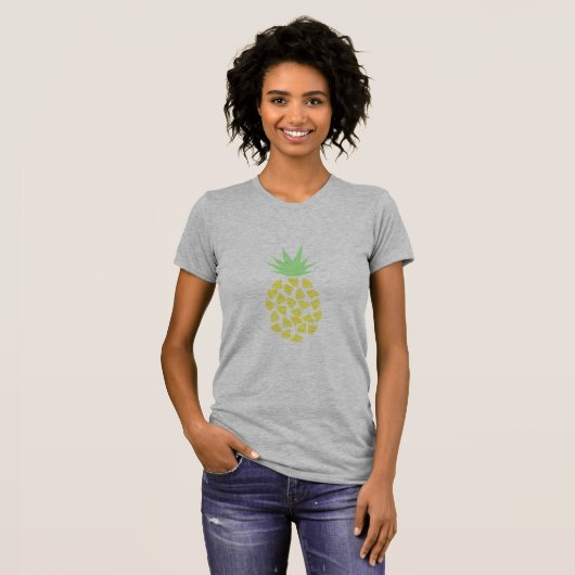 Cute Yellow & Lime Green tropische anananas T-shirt (Voorkant volledig)