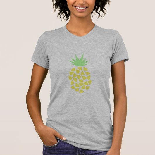 Cute Yellow & Lime Green tropische anananas T-shirt (Voorkant)