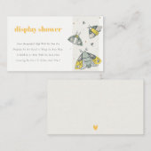 Cute Yellow Little Bug Display Shower Baby shower Informatiekaartje (Voorkant / Achterkant)