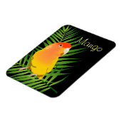 Cute Yellow Lovebird Pet Name Black Bright Leaves Magneet (Linkerzijde)