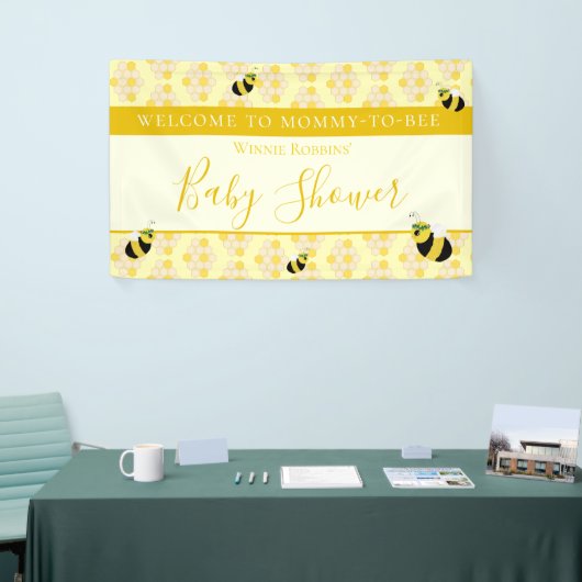 Cute Yellow mammie to bee Baby shower Welcome Spandoek (Beurs)