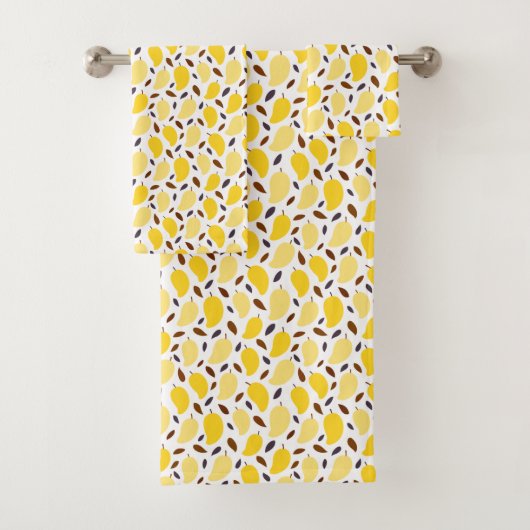 Cute Yellow Mango Pattern Bad Handdoek (Insitu)