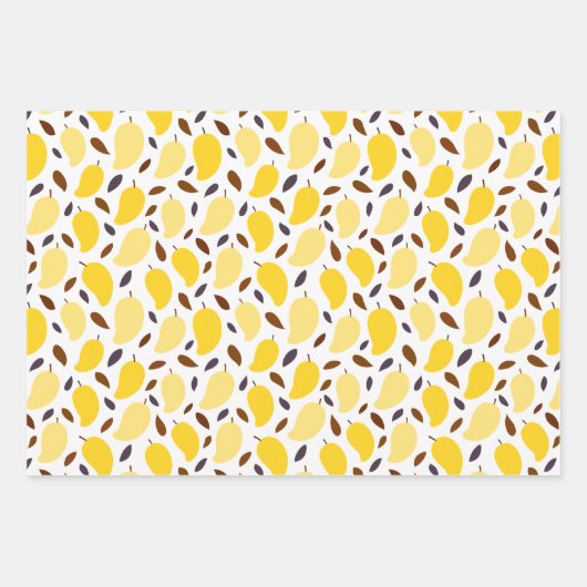 Cute Yellow Mango Pattern Inpakpapier Vel (Voorkant)