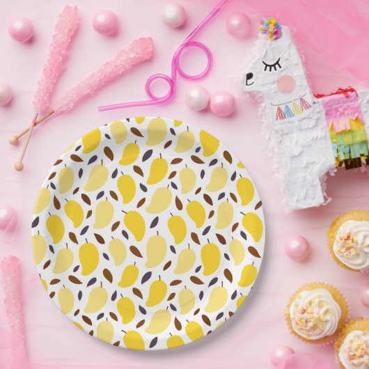 Cute Yellow Mango Pattern Papieren Bordje (Feest)