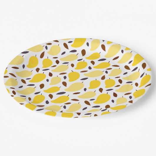 Cute Yellow Mango Pattern Papieren Bordje (Gekanteld)