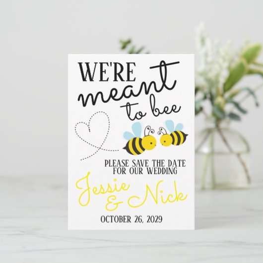 Cute Yellow Meant om de datum op te slaan Kaart (Staand voorkant)