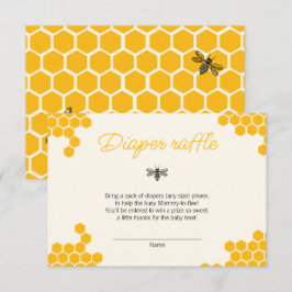 Cute Yellow Mommy to Bee Baby Shower Diaper Raffle Informatiekaartje