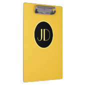 Cute Yellow Monogram met gele tekst Klembord (Rechts)
