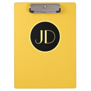 Cute Yellow Monogram met gele tekst Klembord