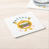  Cute Yellow Monster Kartonnen Onderzetters (Schuin)