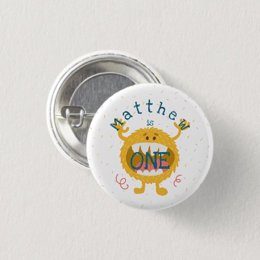 Cute Yellow Monster Ronde Button 3,2 Cm (Voorkant /achterkant)