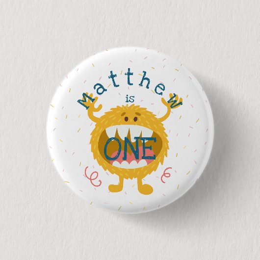 Cute Yellow Monster Ronde Button 3,2 Cm (Voorkant)