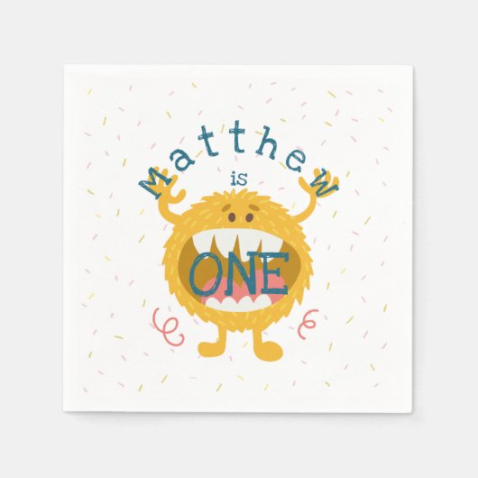 Cute Yellow Monster Servet (Voorkant)