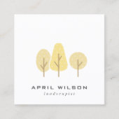 CUTE YELLOW OCHRE TREE TRIO LANDSCAPAPSERVICE VIERKANTE VISITEKAARTJE (Voorkant)