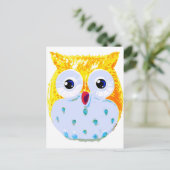 Cute Yellow Owl Briefkaart (Staand voorkant)