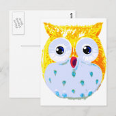 Cute Yellow Owl Briefkaart (Voorkant / Achterkant)