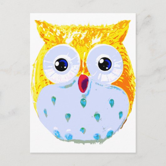 Cute Yellow Owl Briefkaart (Voorkant)