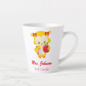 Cute yellow owl derde graad latte mok (Rechts)