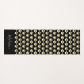 Cute Yellow Pawprint Personalized Black Yoga Mat (Voorkant (horizontaal))