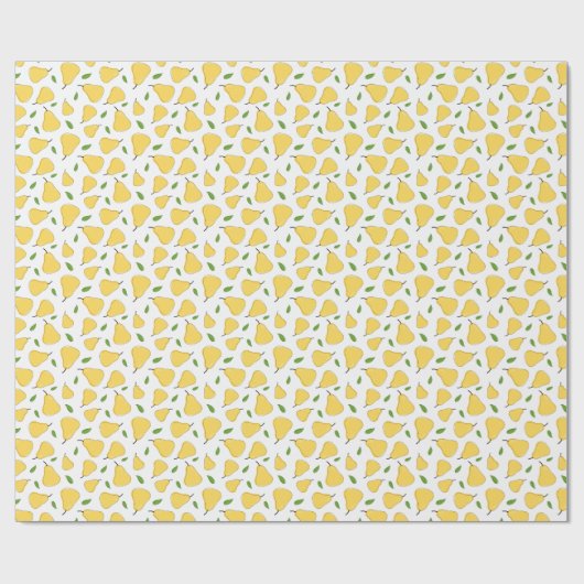 Cute Yellow Pear Pattern Cadeaupapier (Vlak)