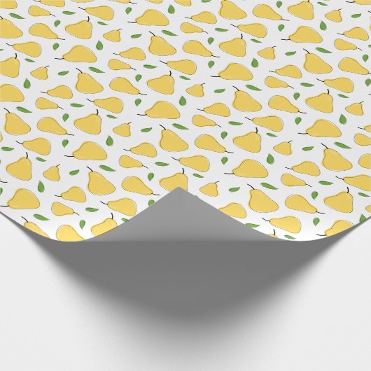 Cute Yellow Pear Pattern Cadeaupapier (Hoek)
