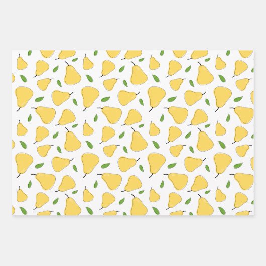 Cute Yellow Pear Pattern Inpakpapier Vel (Voorkant 3)