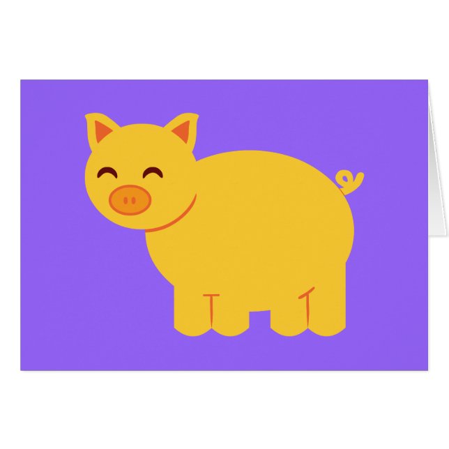 Cute Yellow Piggy (Voorkant Horizontaal)