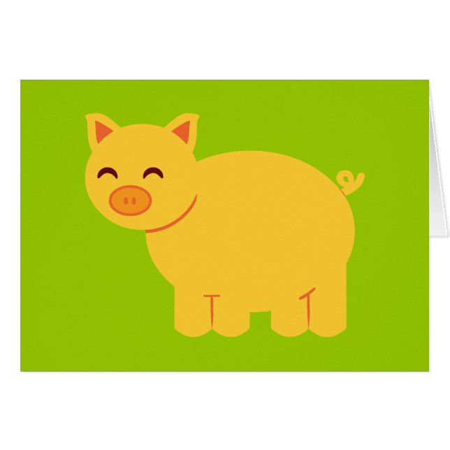 Cute Yellow Piggy (Voorkant Horizontaal)