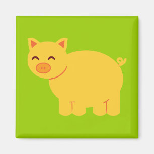 Cute Yellow Piggy Magneet