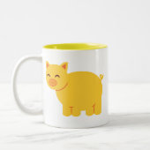 Cute Yellow Piggy Tweekleurige Koffiemok (Links)