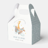 Cute Yellow Plane Giraffe Sky Star Kids Birthday Bedankdoosjes (Voorkant Zijde)