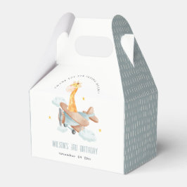 Cute Yellow Plane Giraffe Sky Star Kids Birthday Bedankdoosjes