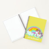 Cute Yellow Rainbow Unicorn Sketch Notitieboek (Binnen)