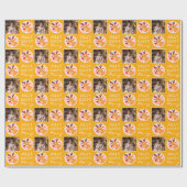 Cute Yellow Reindeer Family Photo Christmas  Cadeaupapier (Vlak)