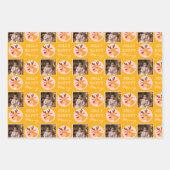 Cute Yellow Reindeer Family Photo Christmas  Inpakpapier Vel (Voorkant 2)