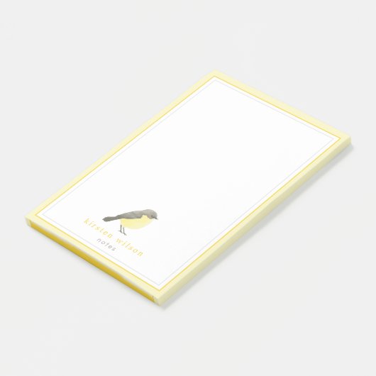 Cute Yellow Robin - Gepersonaliseerd Post-it® Notes (Schuin)